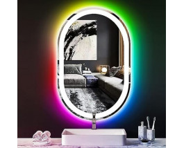Зеркало с цветной RGB подсветкой для ванной комнаты Амати