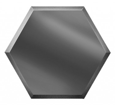 Шестигранная зеркальная плитка соты графит 200х173 мм